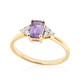 Gouden ring met een Onverhitte Purper Saffier