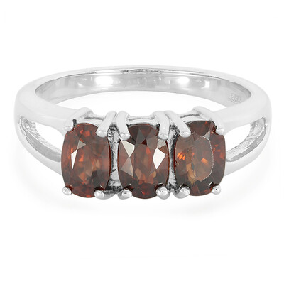 Zilveren ring met Chocolade zirkonen