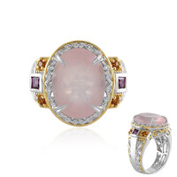 Zilveren ring met een rozen kwarts (Gems en Vogue)