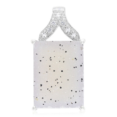 Zilveren hanger met een glitter agaat