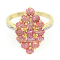 Gouden ring met Onverhitte Padparadscha Saffieren (AMAYANI)