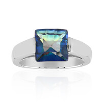 Zilveren ring met een blauwe mystieke kwarts