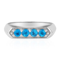 Zilveren ring met neon blauwe apatieten