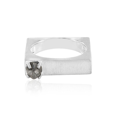 Zilveren ring met een Zilveren Diamant (MONOSONO COLLECTION)