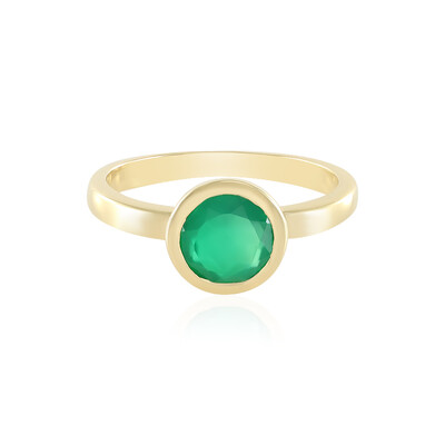 Zilveren ring met een Groene onyx