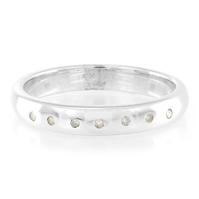 Zilveren ring met Champagne Diamanten