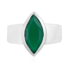 Zilveren ring met een Groene onyx