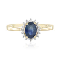 Gouden ring met een blauwe saffier