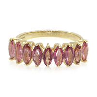 Gouden ring met Onverhitte Padparadscha Saffieren