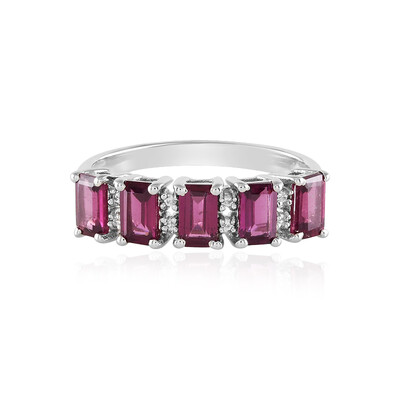 Zilveren ring met rhodolieten