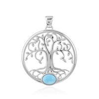 Zilveren hanger met een larimar