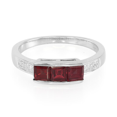 Zilveren ring met rhodolieten