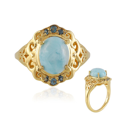 Zilveren ring met een larimar