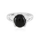 Zilveren ring met een zwarte onyx