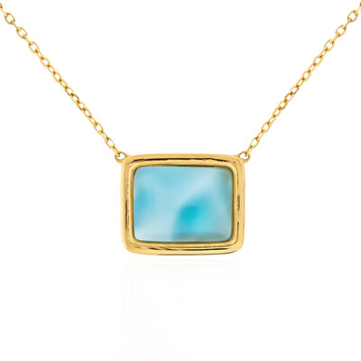 Gouden halsketting met een larimar