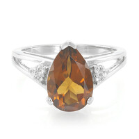 Zilveren ring met een cognac kwarts