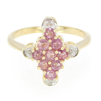 Gouden ring met Onverhitte Padparadscha Saffieren (AMAYANI)