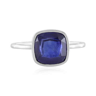 Platina ring met een Madagaskar Blauwe Saffier