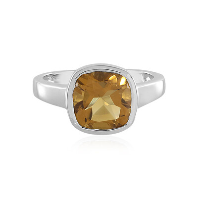 Zilveren ring met een champagne kwarts (MONOSONO COLLECTION)