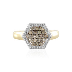 Zilveren ring met I2 Bruine Diamanten