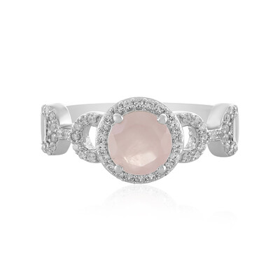 Zilveren ring met een rozen kwarts