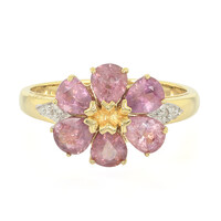 Gouden ring met Onverhitte Padparadscha Saffieren (AMAYANI)