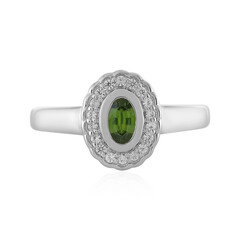 Zilveren ring met een Groene Ceylon Zirkoon