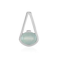 Zilveren hanger met een Aqua Chalcedoon