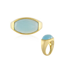 Zilveren ring met een Aqua Chalcedoon