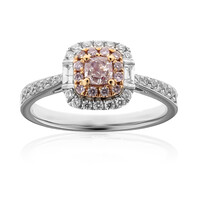 Gouden ring met een I1 Roze Diamant (CIRARI)