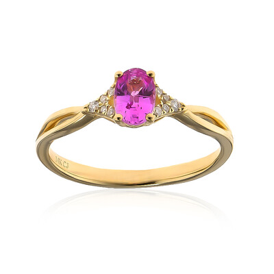 Gouden ring met een roze saffier (CIRARI)