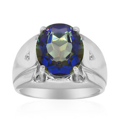 Zilveren ring met een blauwe mystieke kwarts