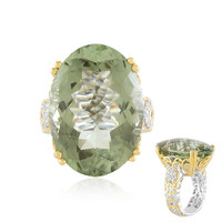 Zilveren ring met een groene amethist (Gems en Vogue)