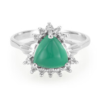 Zilveren ring met een groene chalcedoon