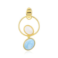 Zilveren hanger met een larimar