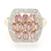 Gouden ring met Onverhitte Padparadscha Saffieren (AMAYANI)