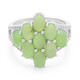 Zilveren ring met keizerlijke chrysopraasstenen