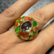 Zilveren ring met een groene amethist