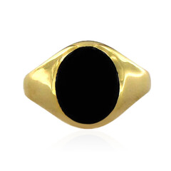 Zilveren ring met een zwarte onyx