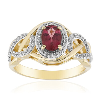 Gouden ring met een Braziliaanse roze toermalijn (Rifkind 1894 Collection)