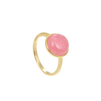 Zilveren ring met een rhodochrosiet