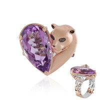 Zilveren ring met een lavendel amethist (Gems en Vogue)