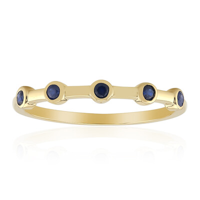 Gouden ring met blauwe saffieren