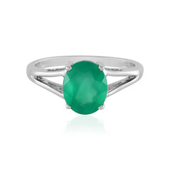 Zilveren ring met een Groene onyx