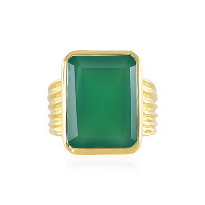 Zilveren ring met een Groene onyx