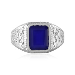 Zilveren ring met een Blauwe chalcedoon