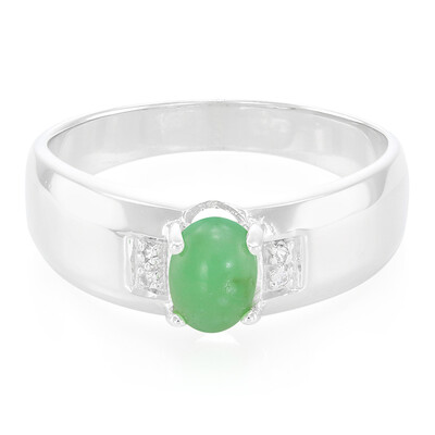 Zilveren herenring met een keizerlijk chrysopraas