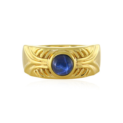 Zilveren ring met een blauwe ster saffier