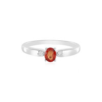 Zilveren ring met een Padparadscha saffier