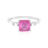 Platina ring met een Madagaskar Roze Saffier